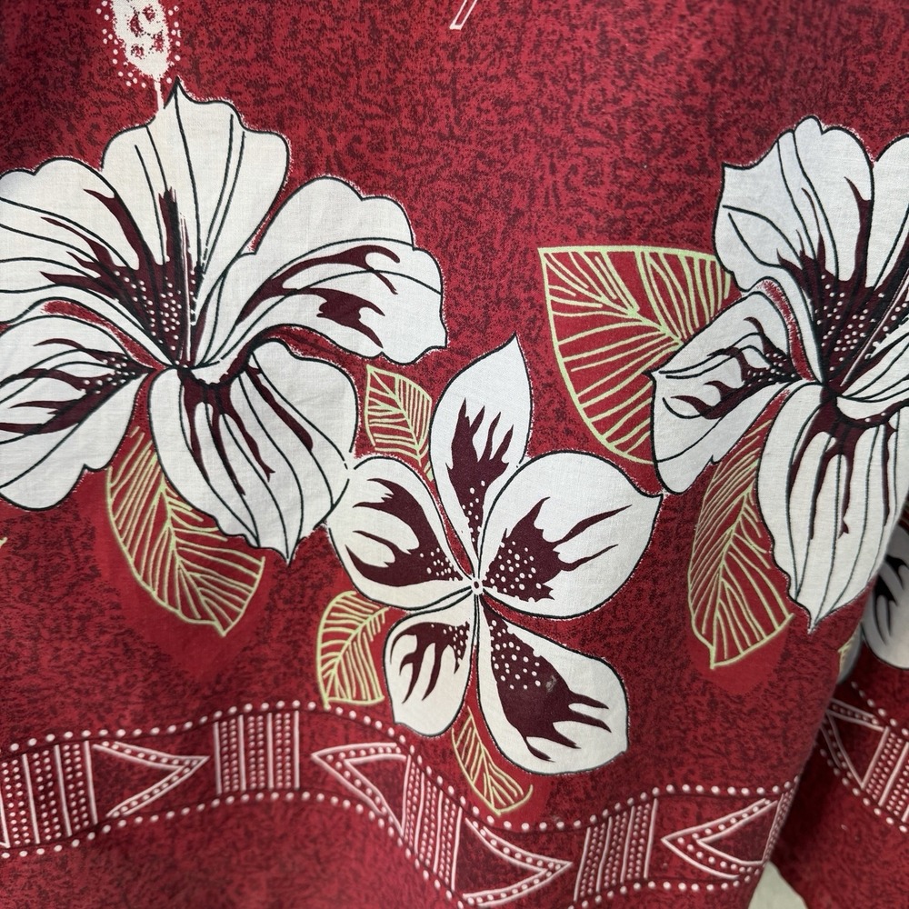 Anthony Richards Women's Red Floral Hawaiian MuuMuu House Dress Pockets 3XL Plus - Picture 9 of 13